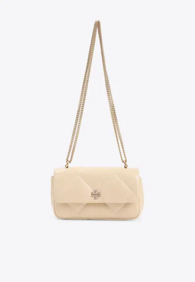 Tory Burch Mini Kira Quilted Leather Crossbody Bag In Vanilla
