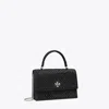Tory Burch Mini Kira Satin Embellished Top-handle Crossbody In Black