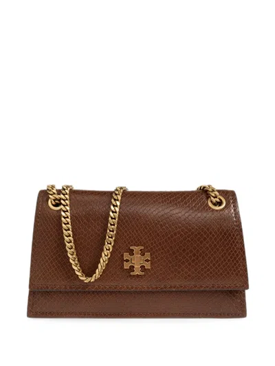 Tory Burch Mini Kira Snakeskin-effect Shoulder Bag In Brown