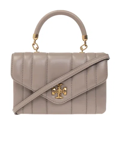 Tory Burch Mini Kira Top Handle Leather Tote Bag In Nude