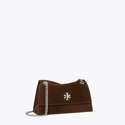 Tory Burch Mini Kira Turnlock Suede Shoulder Bag In Brown