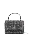 Tory Burch Kira Chevron-stitch Tweed Crossbody Bag In Black