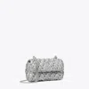 Tory Burch Mini Kira Woven Flap Bag In Silver