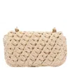 Tory Burch Mini Kira Woven Shoulder Bag In Sand