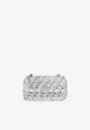 Tory Burch Mini Kira Woven Shoulder Bag In Silver