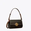Tory Burch Mini Leather Flap Shoulder Bag In Black