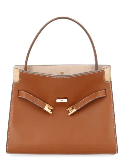 Tory Burch Mini Leather Handbag - Small Size 24cm X 29.5cm X 11cm In Red