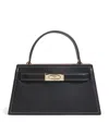 Tory Burch Mini Leather Lee Radziwill Top-handle Bag In Black