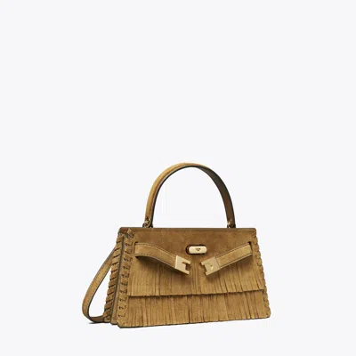 TORY BURCH MINI LEE RADZIWILL SUEDE FRINGE TOP-HANDLE BAG