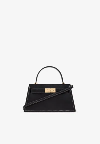 Tory Burch Mini Lee Radziwill Top Handle Bag In Black