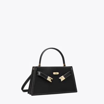 Tory Burch Mini Lee Radziwill Top-handle Bag In Black