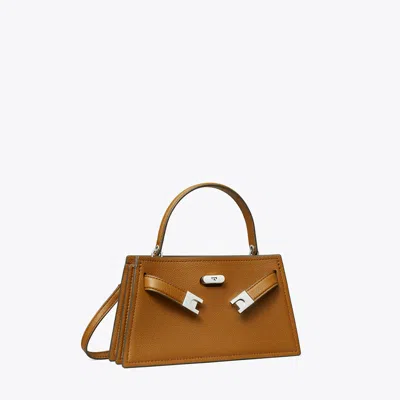Tory Burch Mini Lee Radziwill Top-handle Bag In Brown