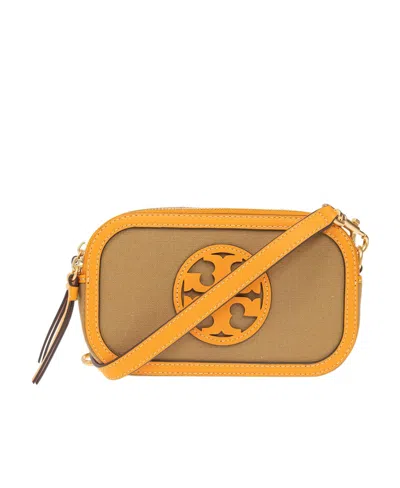 Tory Burch Mini Miller Canvas Crossbody Bag In Yellow