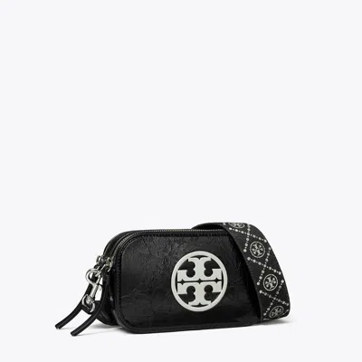 Tory Burch Mini Miller Crinkle Crossbody Bag In Black