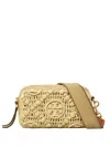 Tory Burch T Monogram Mini Miller Raffia Crossbody Bag