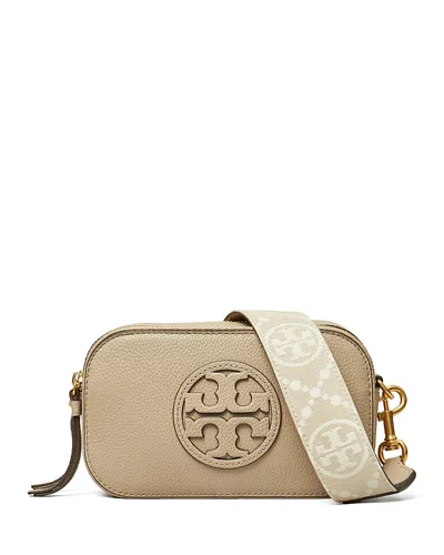 Tory Burch Mini Leather Camera Bag With Adjustable Strap In Brown