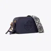 Tory Burch Mini Miller Grained Leather Crossbody Bag In Tory Navy