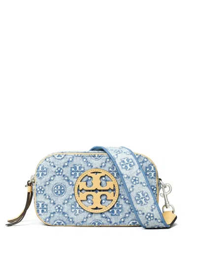 Tory Burch Mini Miller Denim Crossbody Bag In Blue