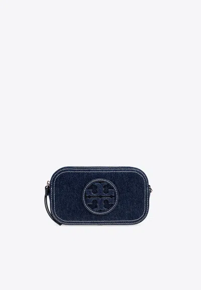 Tory Burch Mini Miller Denim Crossbody Bag In Blue