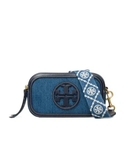 Tory Burch Mini Miller Denim Crossbody Bag In Blue