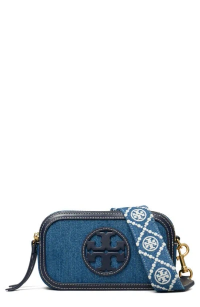 Tory Burch Miller Denim Mini Crossbody Bag Denim Multi