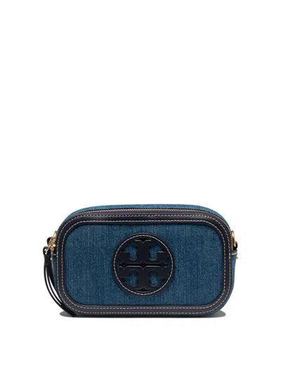 Tory Burch Mini Miller Denim Crossbody Bags Blue In Navy