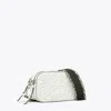 Tory Burch Mini Miller Floral Embossed Crossbody Bag In Blanc