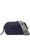 Tory Burch Mini Miller Grained Leather Crossbody Bag In Blue