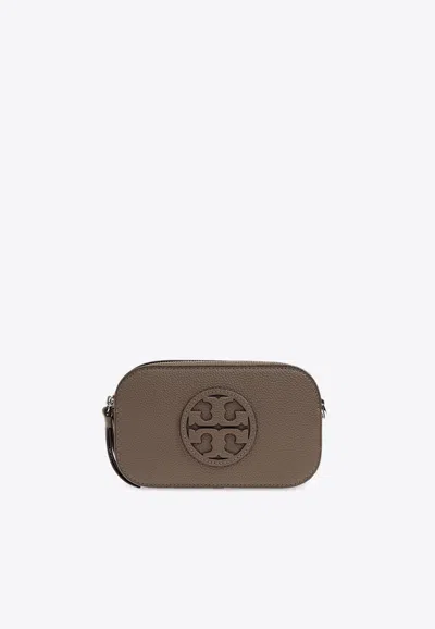 Tory Burch Mini Miller Grained Leather Crossbody Bag In Brown