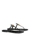 Tory Burch Mini Miller Jelly Flat Thong Sandals In Black/gold