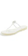 Tory Burch Miller Jelly Clear Silver Sandal In Silver