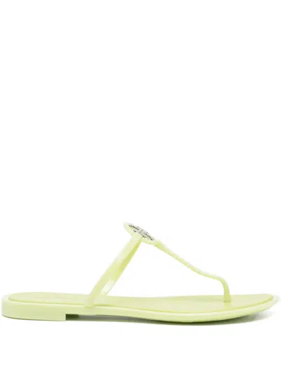 Tory Burch Mini Miller Jelly Slides In Green