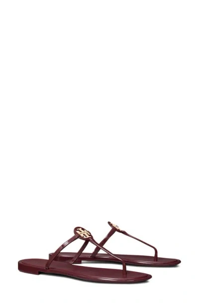 Tory Burch Mini Miller Jelly Thong Sandal In Burgundy