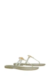 Tory Burch Women's Mini Miller Jelly Thong Sandals In Green/silver/gold