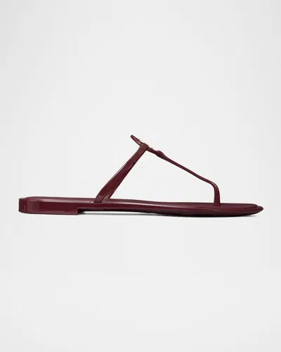Tory Burch Mini Miller Jelly Thong Sandals In Burgundy