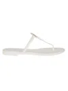 Tory Burch Miller Jelly Clear Silver Sandal In White
