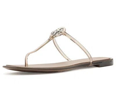 Tory Burch Mini Miller Jelly Women's Sandals Transparent Almond Flour: 6 M In Animal Print