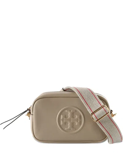 Tory Burch Mini Miller Leather Cross Body Bag In Neutral