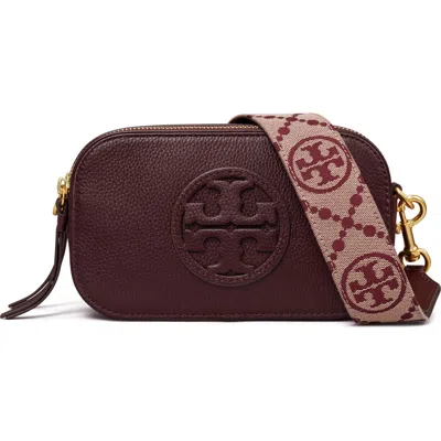 Tory Burch Mini Miller Leather Crossbody Bag In Red