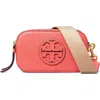 Tory Burch Mini Miller Leather Crossbody Bag In Coral Crush