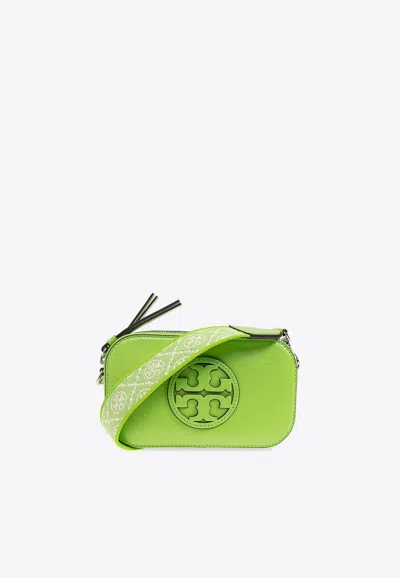 Tory Burch Mini Miller Leather Crossbody Bag In Green