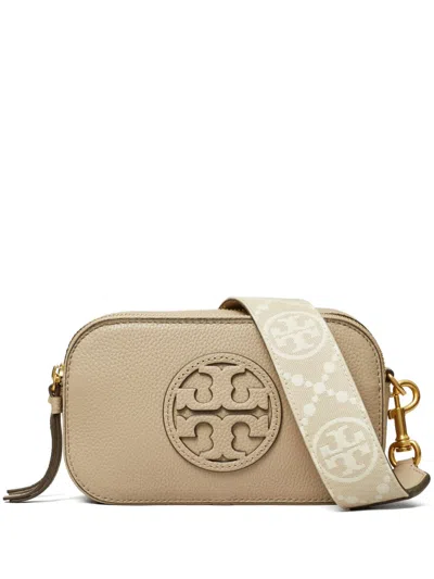 Tory Burch Mini Miller Leather Crossbody Bag In Neutrals