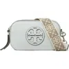 Tory Burch Mini Miller Leather Crossbody Bag In Silver