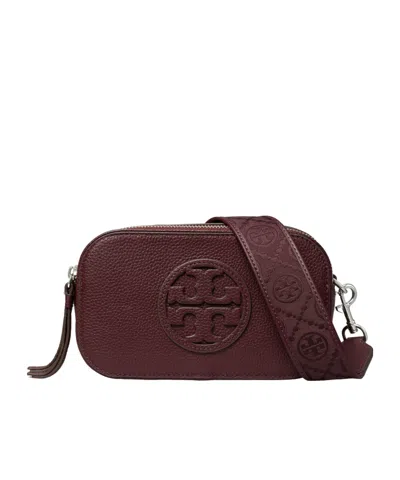 Tory Burch Mini Miller Logo-appliqué Cross Body Bag In Purple