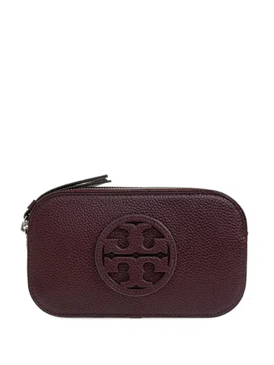 Tory Burch Mini Miller Logo-appliqué Cross Body Bag In Burgundy