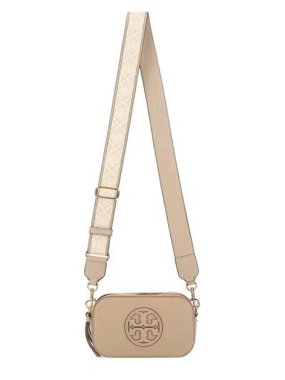 Tory Burch Mini Leather Camera Bag With Adjustable Strap In Brown