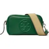 Tory Burch Mini Miller Soft Leather Crossbody Bag In Green
