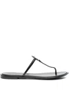 Tory Burch Embellished Thong Sandals In Black