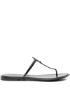 Tory Burch Embellished Thong Sandals In Black