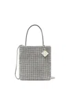Tory Burch Mini Night Owl Crystal-embellished Tote Bag In Silver